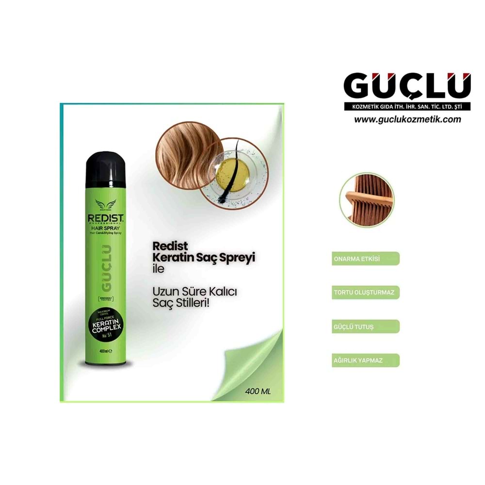 REDİST SAÇ SPREYİ 400ML FULL KERATİN C. YEŞİL*24LÜ