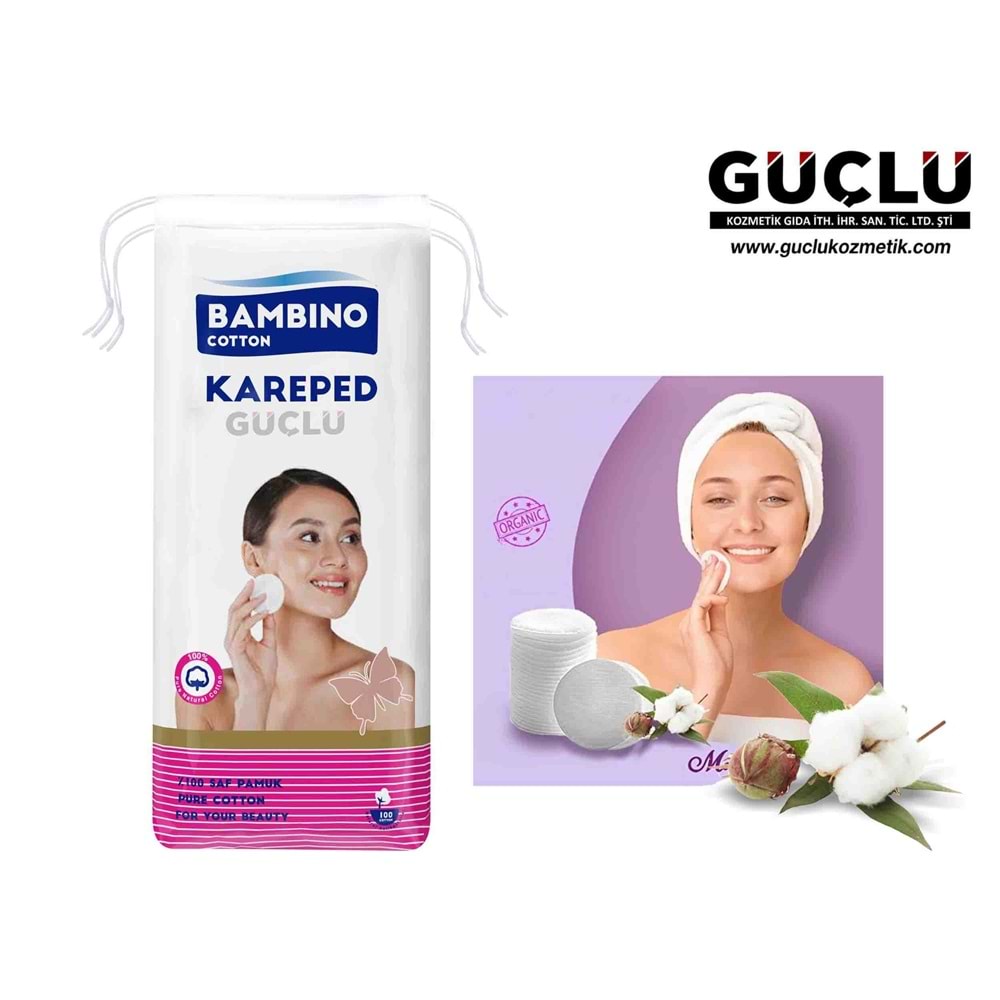 BAMBİNO MAKYAJ TEMİZLEME PAMUĞU 70AD KARE 0549*48Lİ