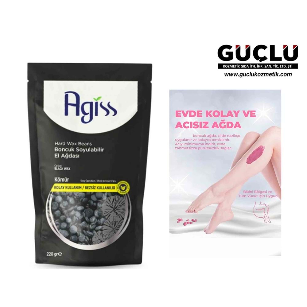 AGİSS BONCUK AĞDA 220GR POŞETLİ KÖMÜR*24LÜ