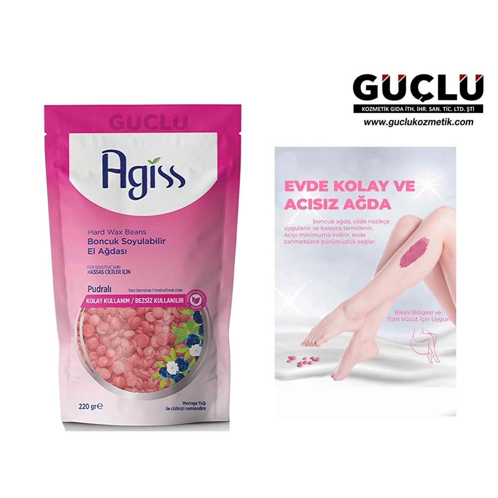 AGİSS BONCUK AĞDA 220GR POŞETLİ PUDRALI*24LÜ