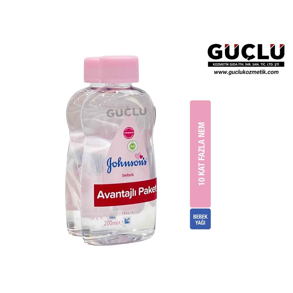 JOHNSONS BABY BEBEK YAĞI 200ML 2Lİ AVANTAJLI PAKET 7877*3LÜ