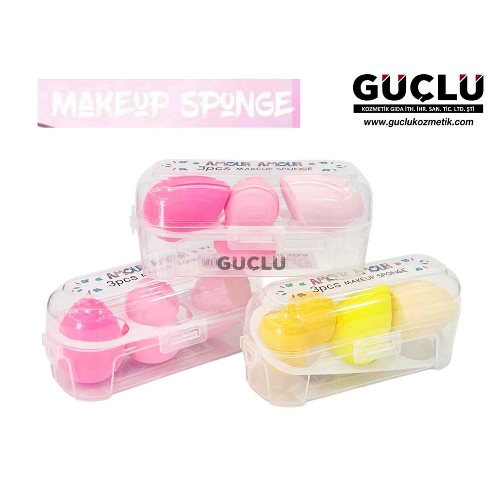 AMOUR A. MAKYAJ SÜNGERİ 3LÜ KUTULU TRK111*12Lİ