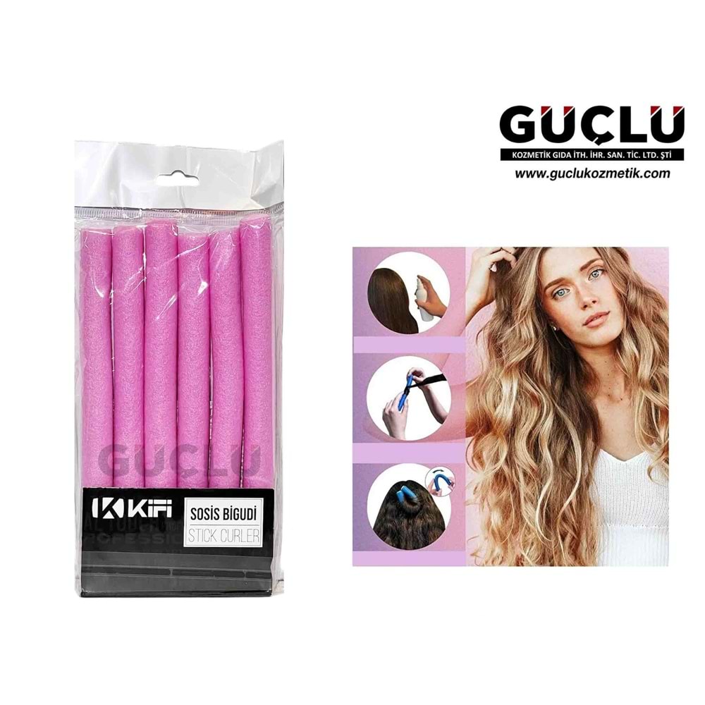 LİNPOOX BİGUDİ SAÇ SOSİSİ KİFİ 6LI STICK CURLER KF013*24LÜ