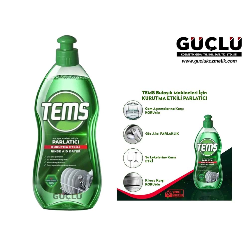 TEMS BULAŞIK MAKİNESİ İÇİN PARLATICI 400ML 2367*12Lİ