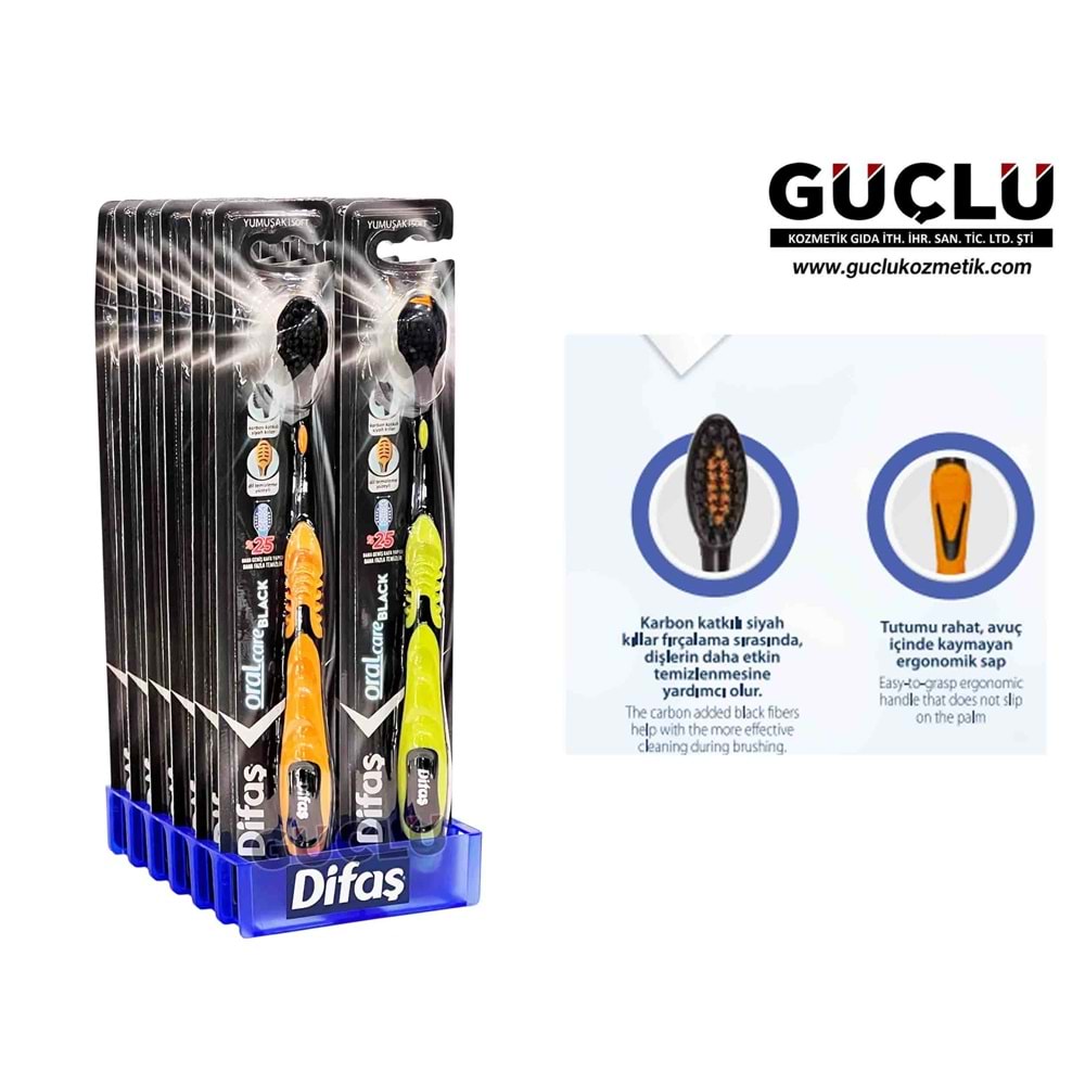 DİFAŞ DİŞ FIRÇASI ORAL CARE BLACK 2392*12Lİ