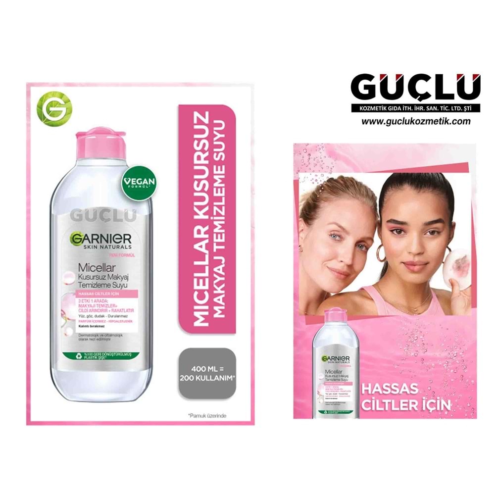 GARNİER MİCELLAR MAKYAJ TEM.SUYU 400ML HASS.CİLT.8553*6LI