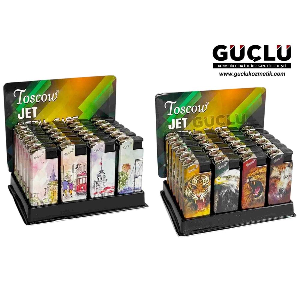 TOSCOW ÇAKMAK TURBO METAL KILIF BASKILI Y374*24LÜ