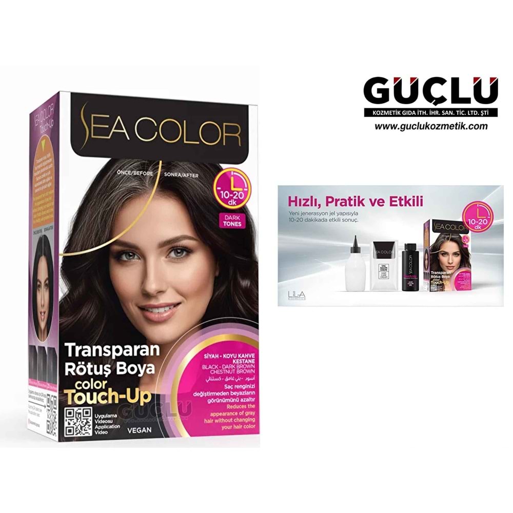 SEA COLOR TRANSPARAN RÖTUŞ BOYA SİYAH KOYU KUM.*24LÜ