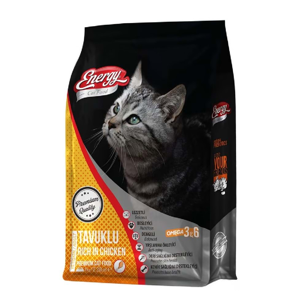 ENERGY C. F. TAVUKLU YETİŞKİN KEDİ MAMASI 1 KG*12Lİ