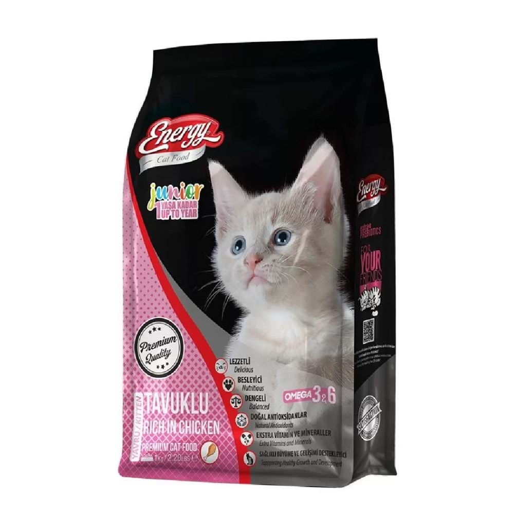 ENERGY C. F. TAVUKLU YAVRU KEDİ MAMASI 1 KG*12Lİ