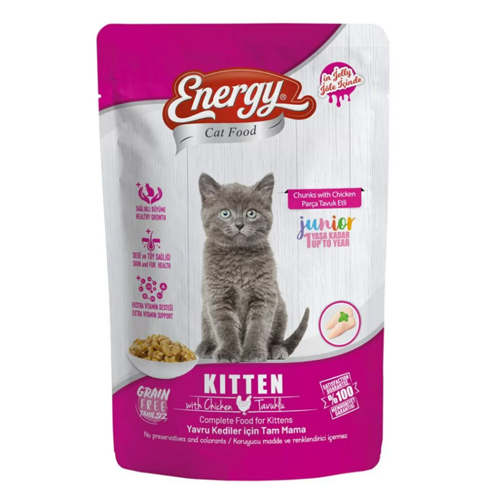 ENERGY C. F. TAVUKLU YAVRU ISLAK KEDİ MAMASI 85 G*24LÜ