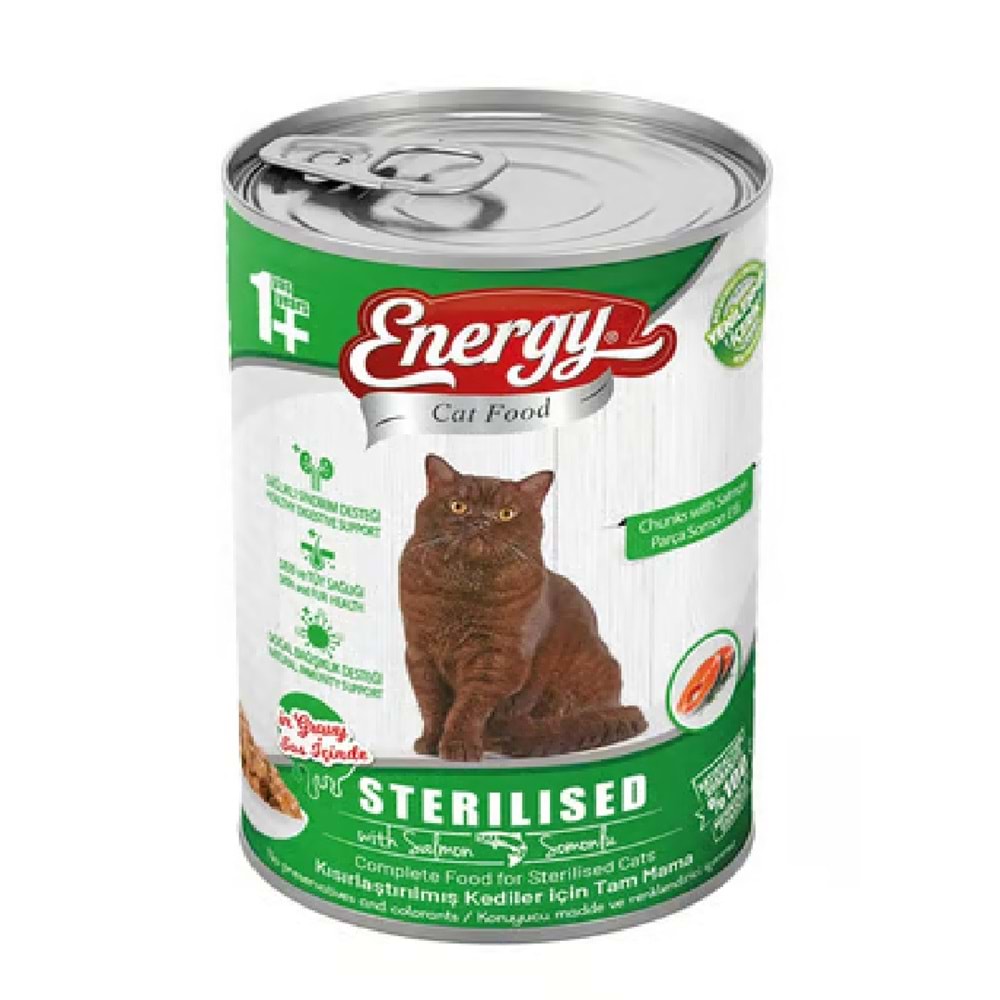 ENERGY D. F. KONSERVER SOMONLU KISIR. ISLAK KEDİ MAMASI 415 G*20Lİ