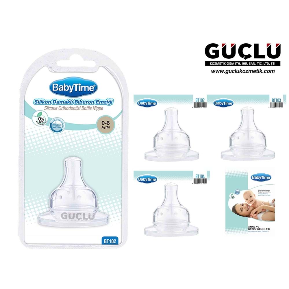 BABYTİME BİBERON EMZİĞİ SİLİKON GENİŞ AĞIZ N.3 BT104*18Lİ