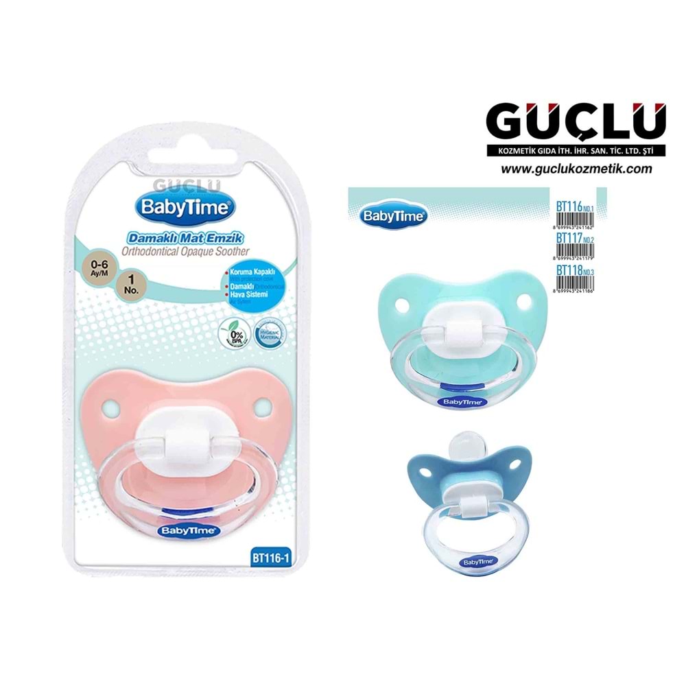 BABYTİME EMZİK GÖVDELI SİLİKON DAMA. MAT N.2 BT117-2*24LÜ