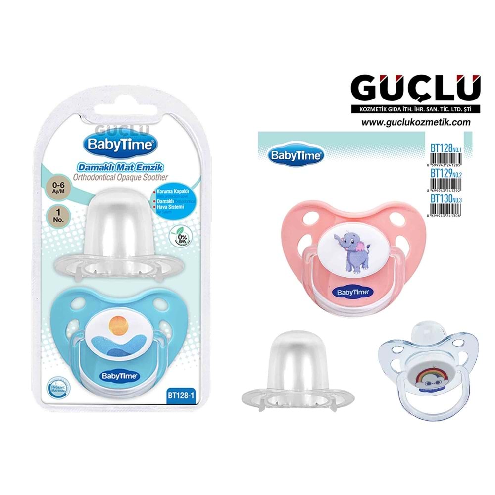 BABYTİME EMZİK GÖVDELI SİLİKON DAMA. KORUY.KAP MAT BT128-1*18Lİ