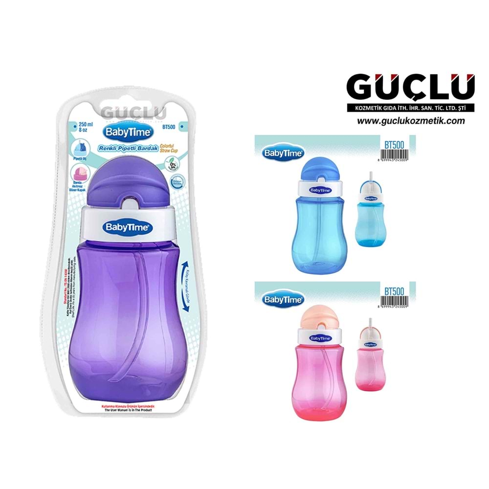 BABYTİME PİPETLİ BARDAK RENKLİ BT500*12Lİ