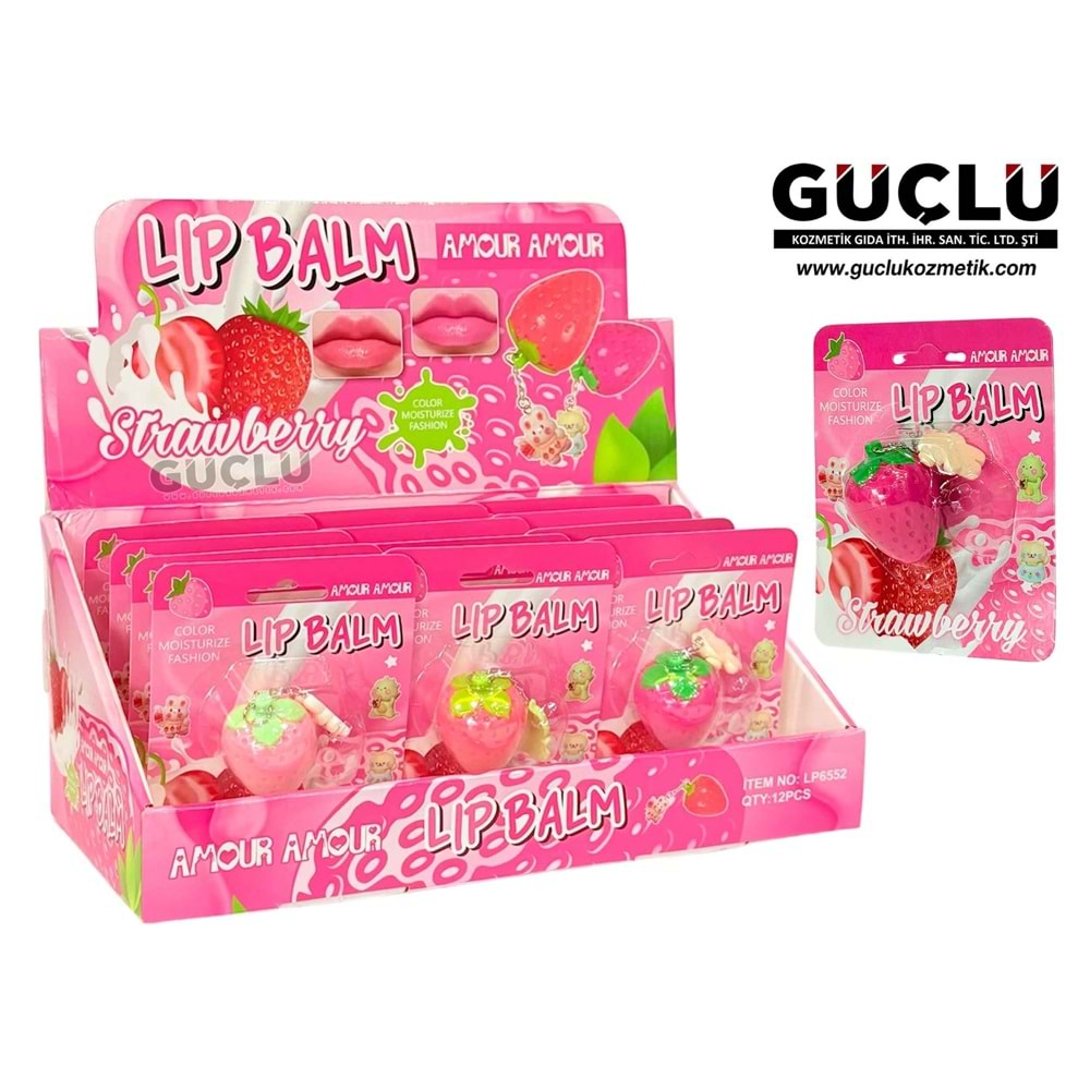 AMOUR A. LİP BALM DUDAK KORUYUCU ÇİLEK (PEMBE) LP6552*12Lİ