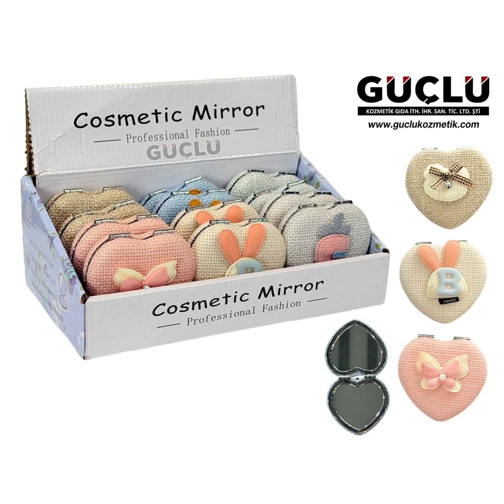 ROYAL P. AYNA COSMETİC MİRROR KALPLİ RC381*12Lİ