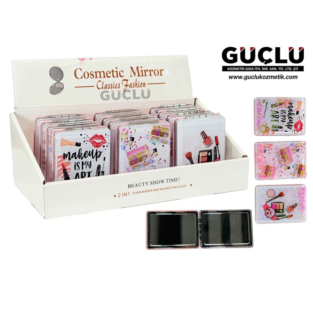 ROYAL P. AYNA COSMETİC MİRROR KARE DESENLİ RC375*12Lİ