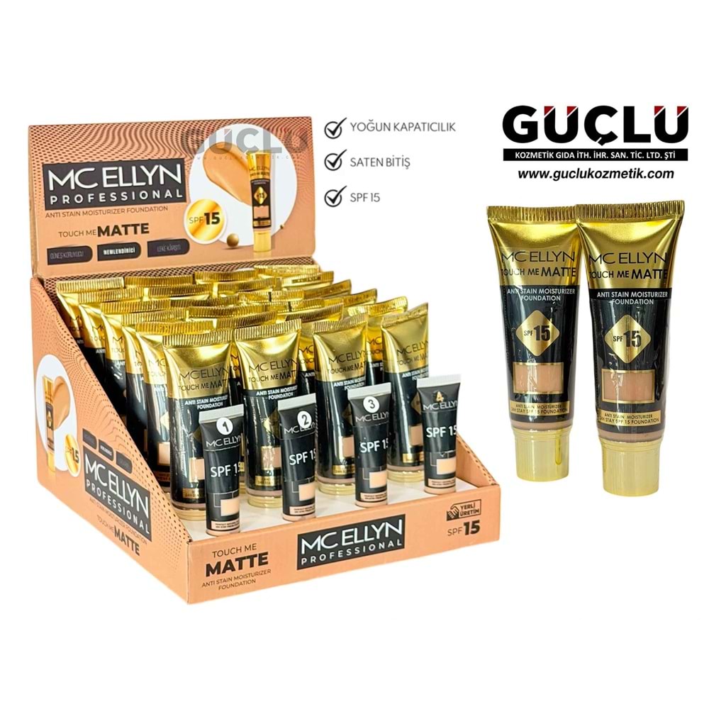 MC ELLYN FONDÖTEN SPF 15 TOUCH ME MATTE TÜP 1-2-3-4 0708*24LÜ