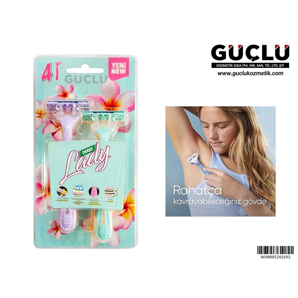 DERBY LADY3 TIRAŞ BIÇAĞI 4LÜ PAKET 1708*11Lİ