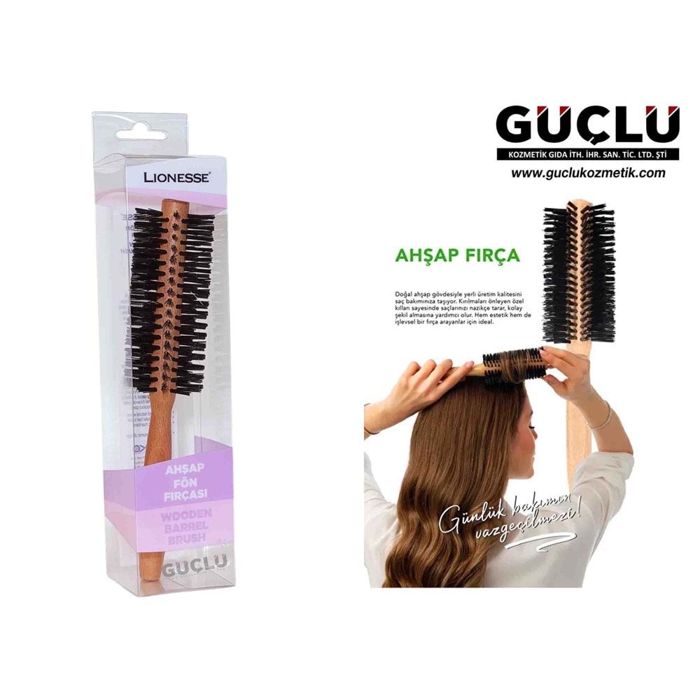 LİONESSE AHŞAP FÖN FIRÇASI 2431*12Lİ