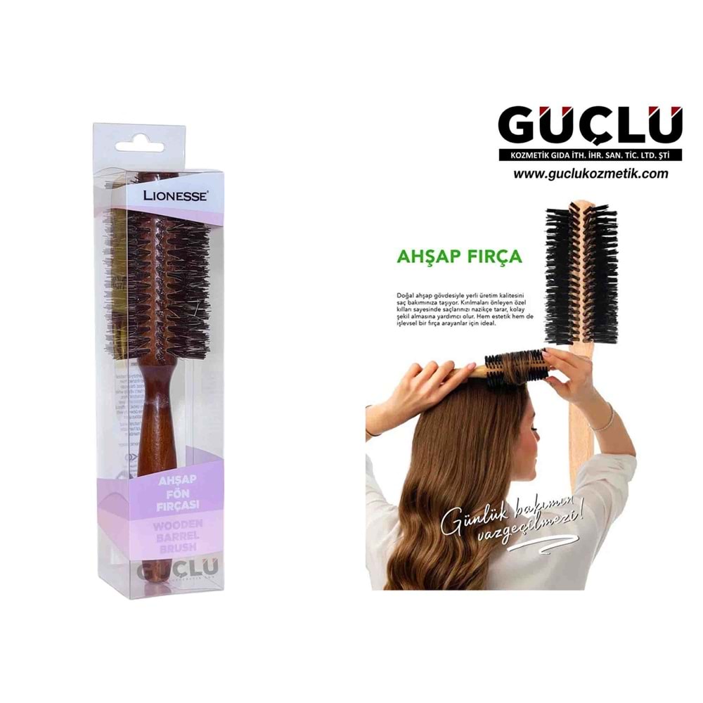 LİONESSE AHŞAP FÖN FIRÇASI 2277*12Lİ
