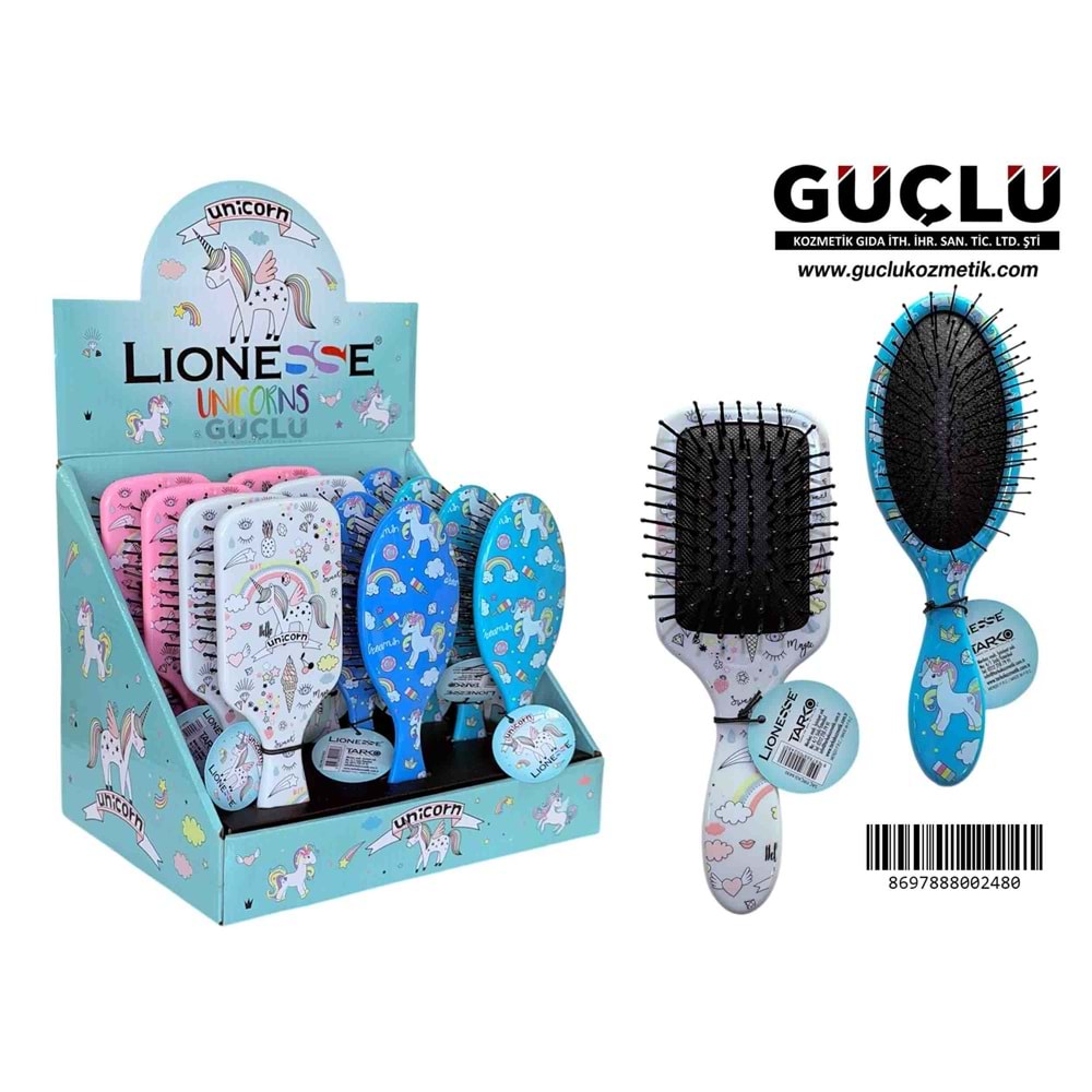 LİONESSE STANDLI SAÇ FIRÇA SETİ ÇOCUK UNİCORN 6430*12Lİ