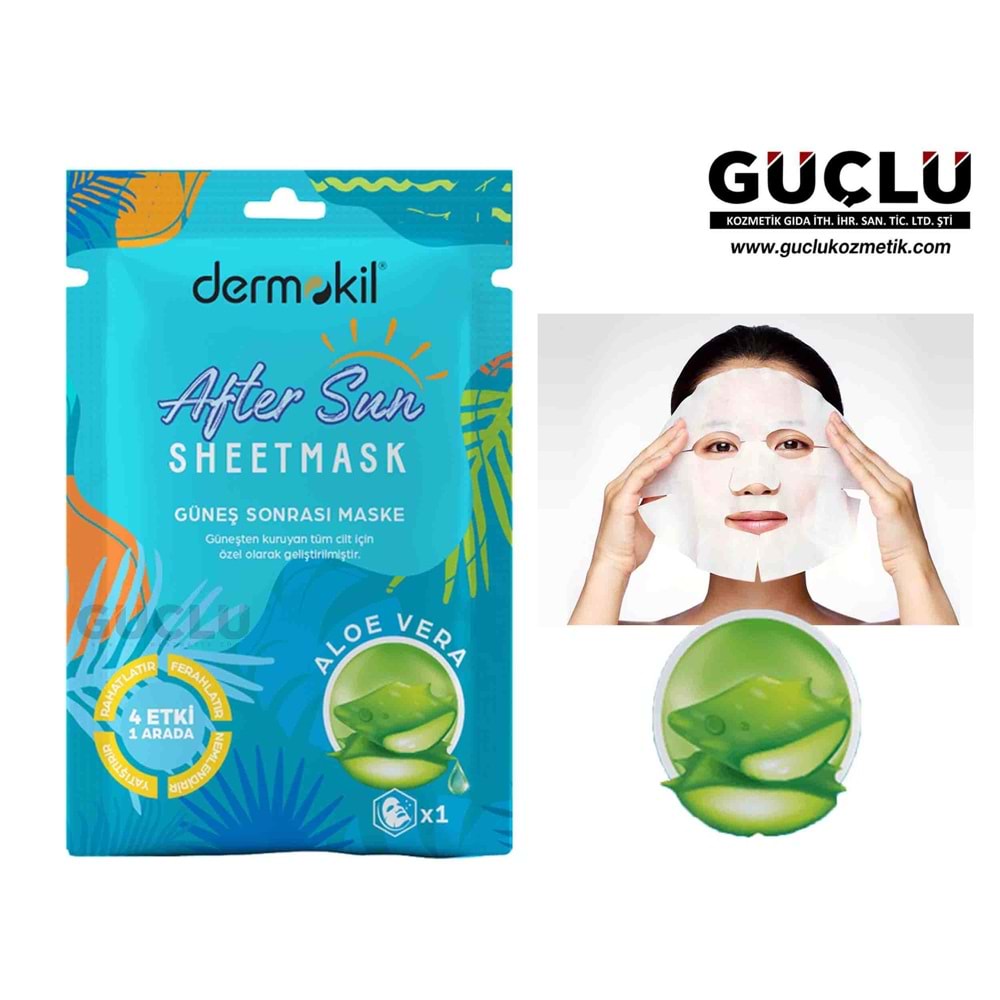 DERMOKİL SERUM KAĞIT MASKE 23GR AFTER SUN ALOE VERA 3884*12Lİ