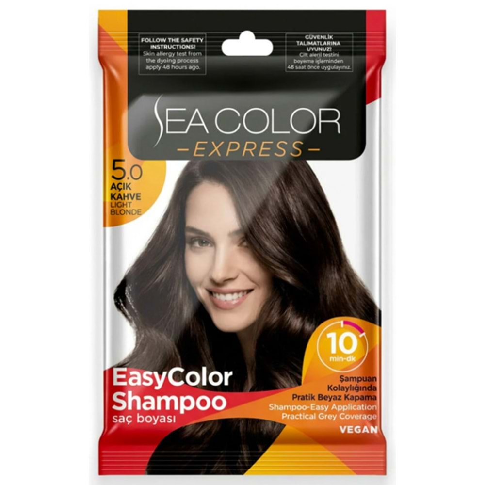 SEA COLOR EXPRESS SAÇ ŞAMPUAN BOYA 5.0 AÇIK KAHVE 9653*6LI