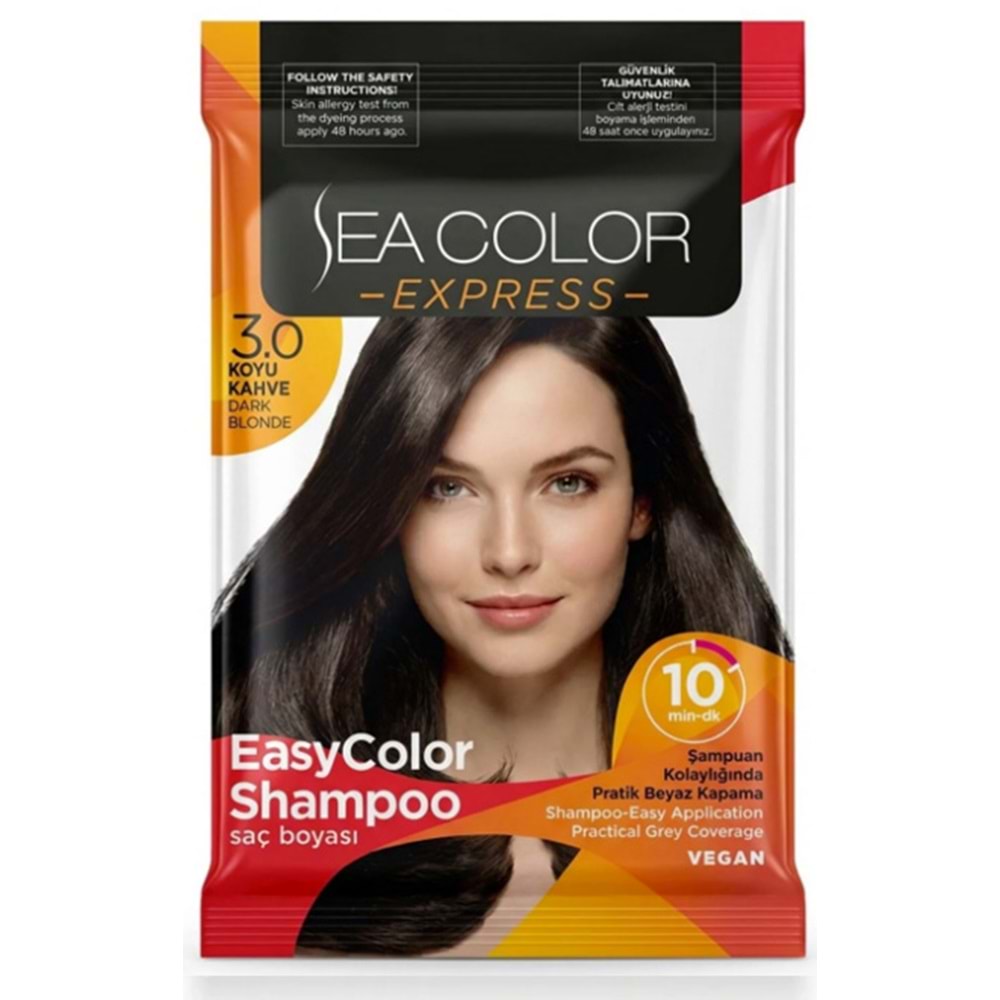 SEA COLOR EXPRESS SAÇ ŞAMPUAN BOYA 3.0 KOYU KAHVE 9639*6LI