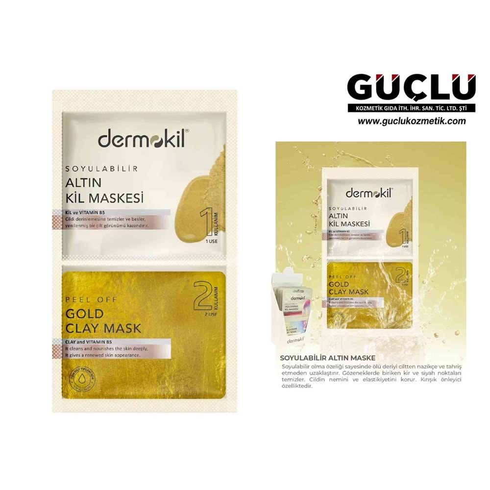 DERMOKİL KİL MASKESİ 7.5ML*2 SOYULABİLİR ALTIN 0158*12Lİ