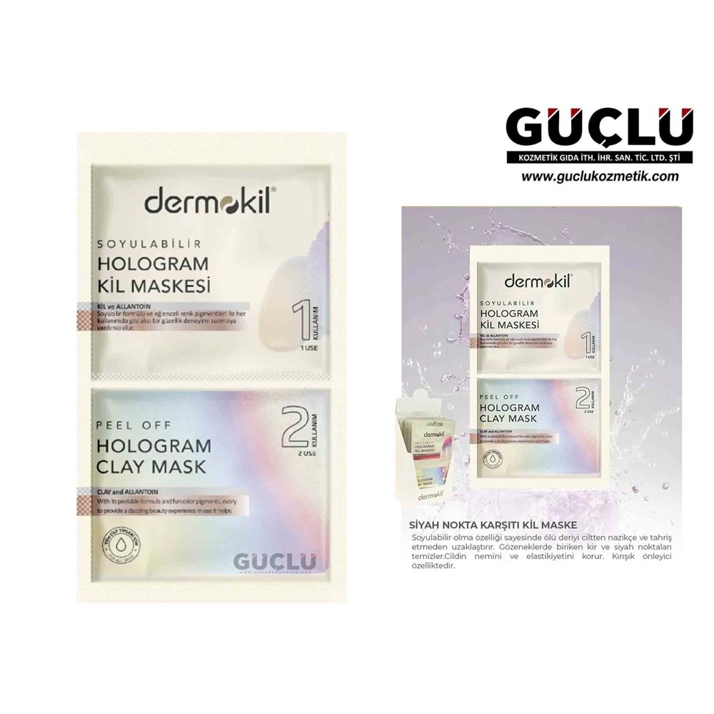 DERMOKİL KİL MASKESİ 7.5ML*2 SOYULABİLİR HOLOGRAM*12Lİ