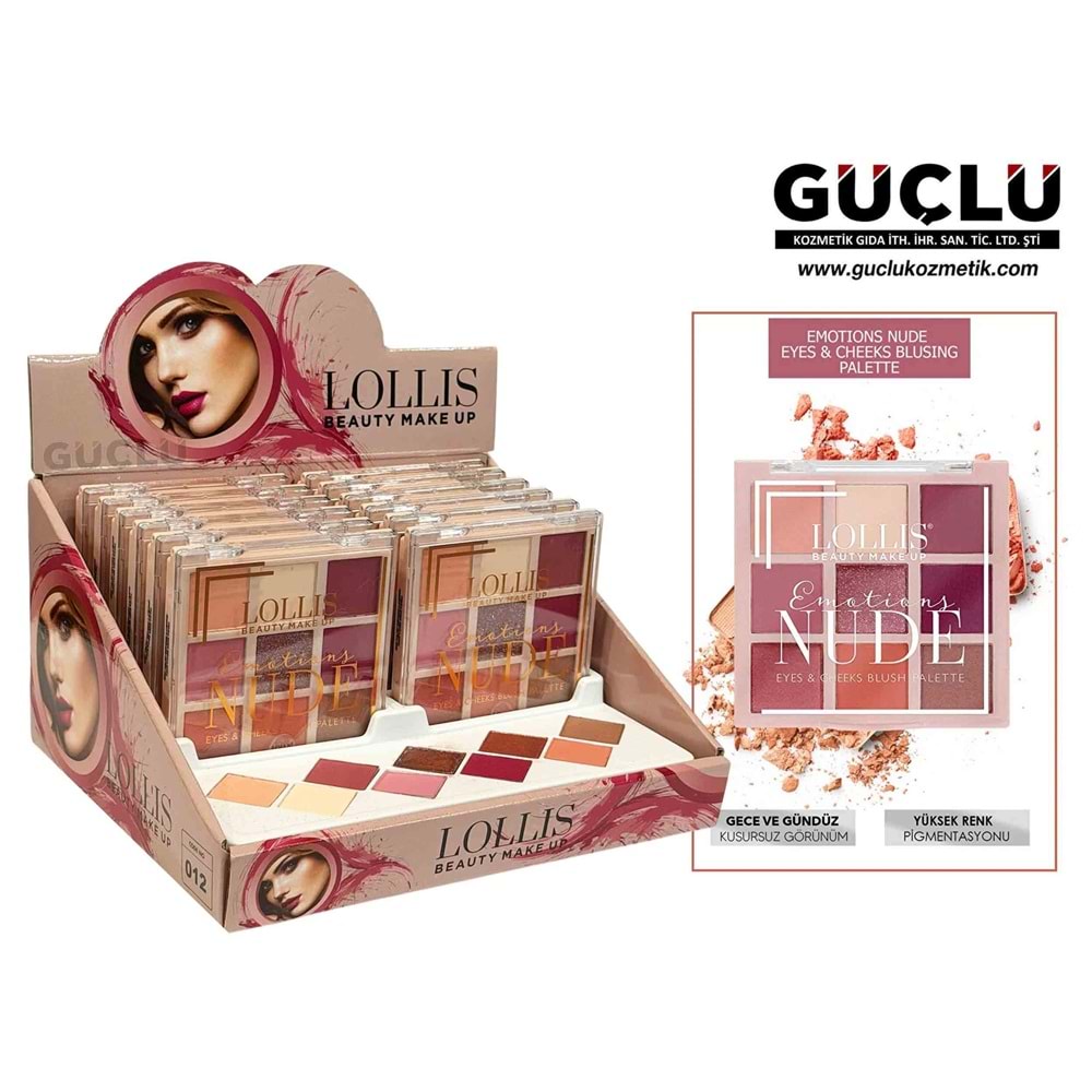 LOLLIS BEAUTY GÖZ FAR PALETİ 9LU EMOTIONS NUDE LS457*12Lİ