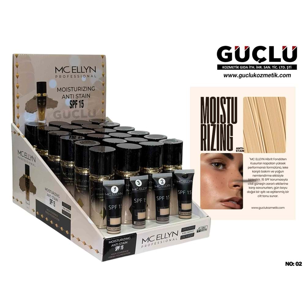 MC ELLYN CAM FONDÖTEN MOISTURIZING SİYAH 40ML NO:02*24LÜ
