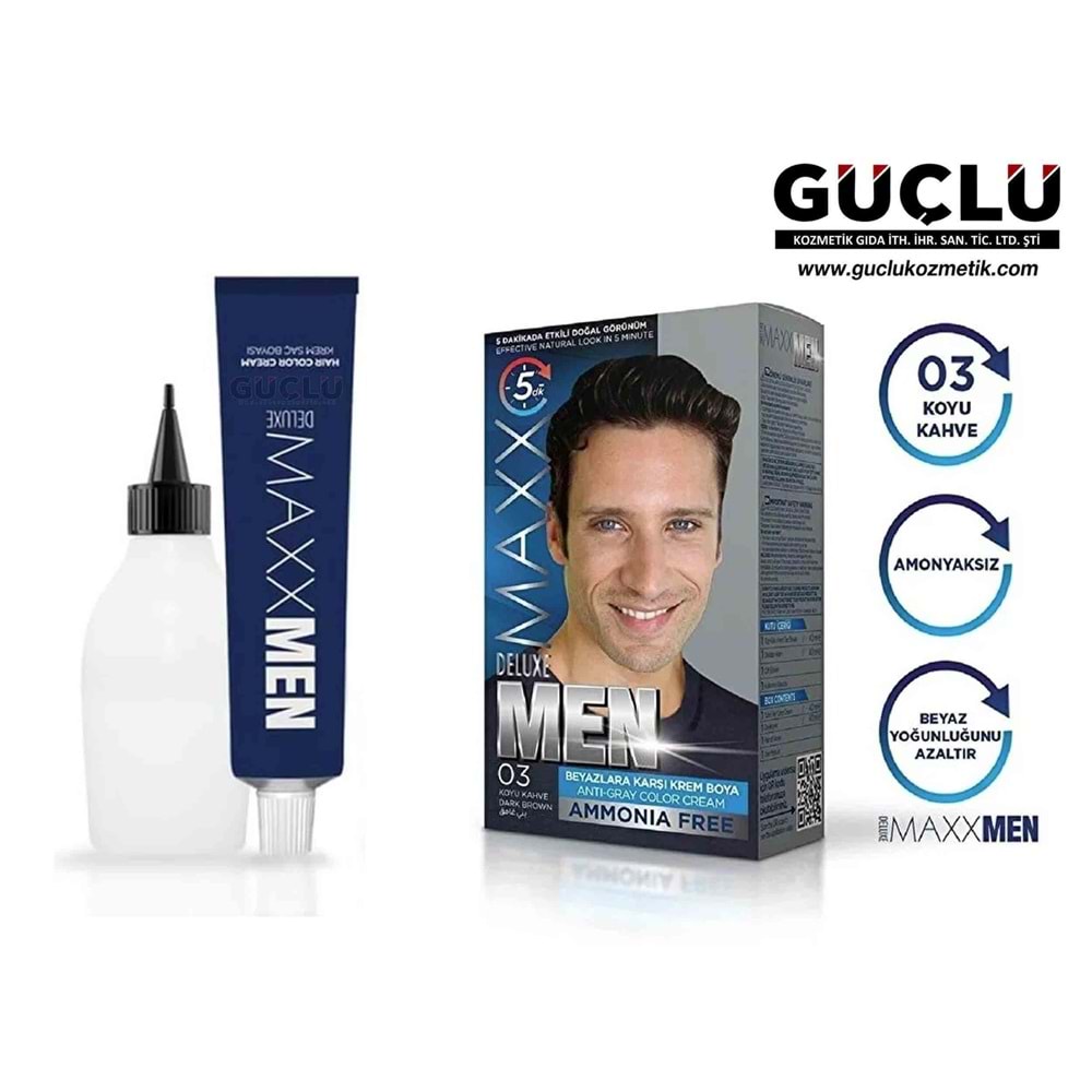 MAXX DELUXE SET SAÇ BOYASI MEN 03 KOYU KAHVE*24LÜ