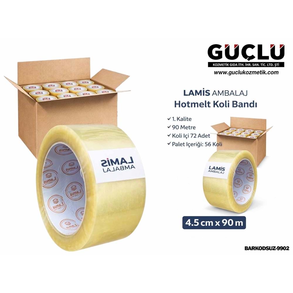 LAMİS KOLİ BANDI 4,5 CM 100 YARDA BASKISIZ HOTMELT*6LI