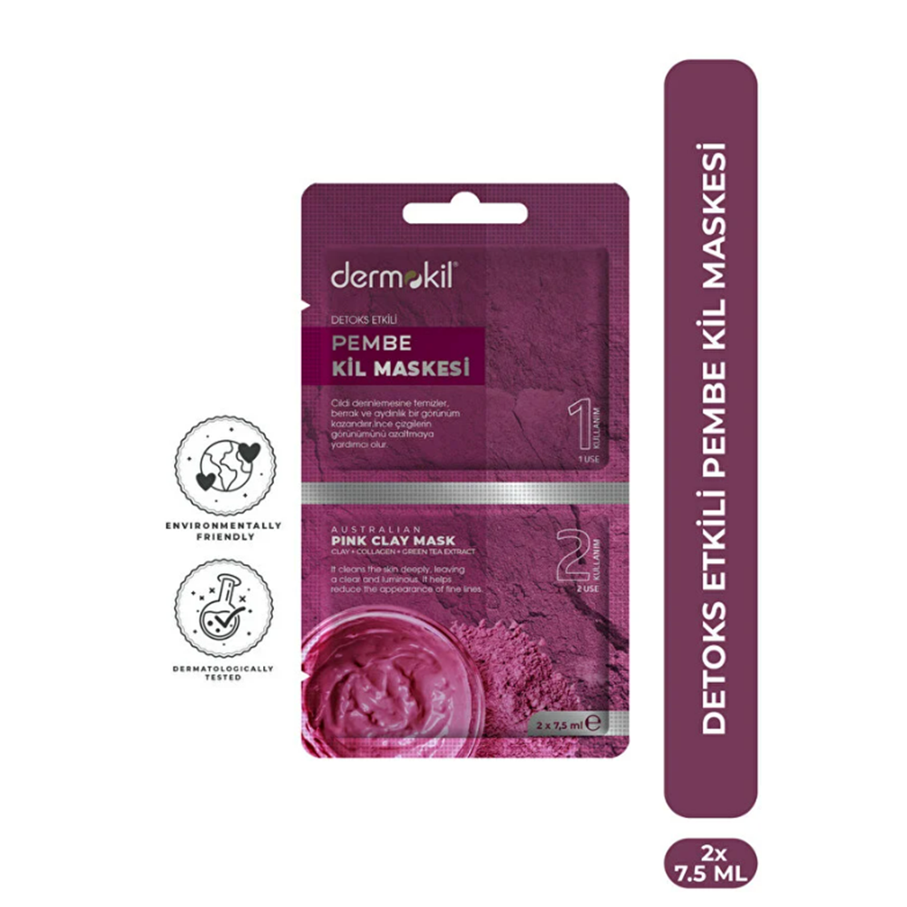 DERMOKİL KİL MASKESİ 7,5ML*2 PİNK CLAY*12Lİ