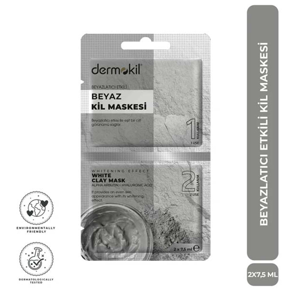DERMOKİL KİL MASKESİ 7,5ML*2 WHITE CLAY*12Lİ