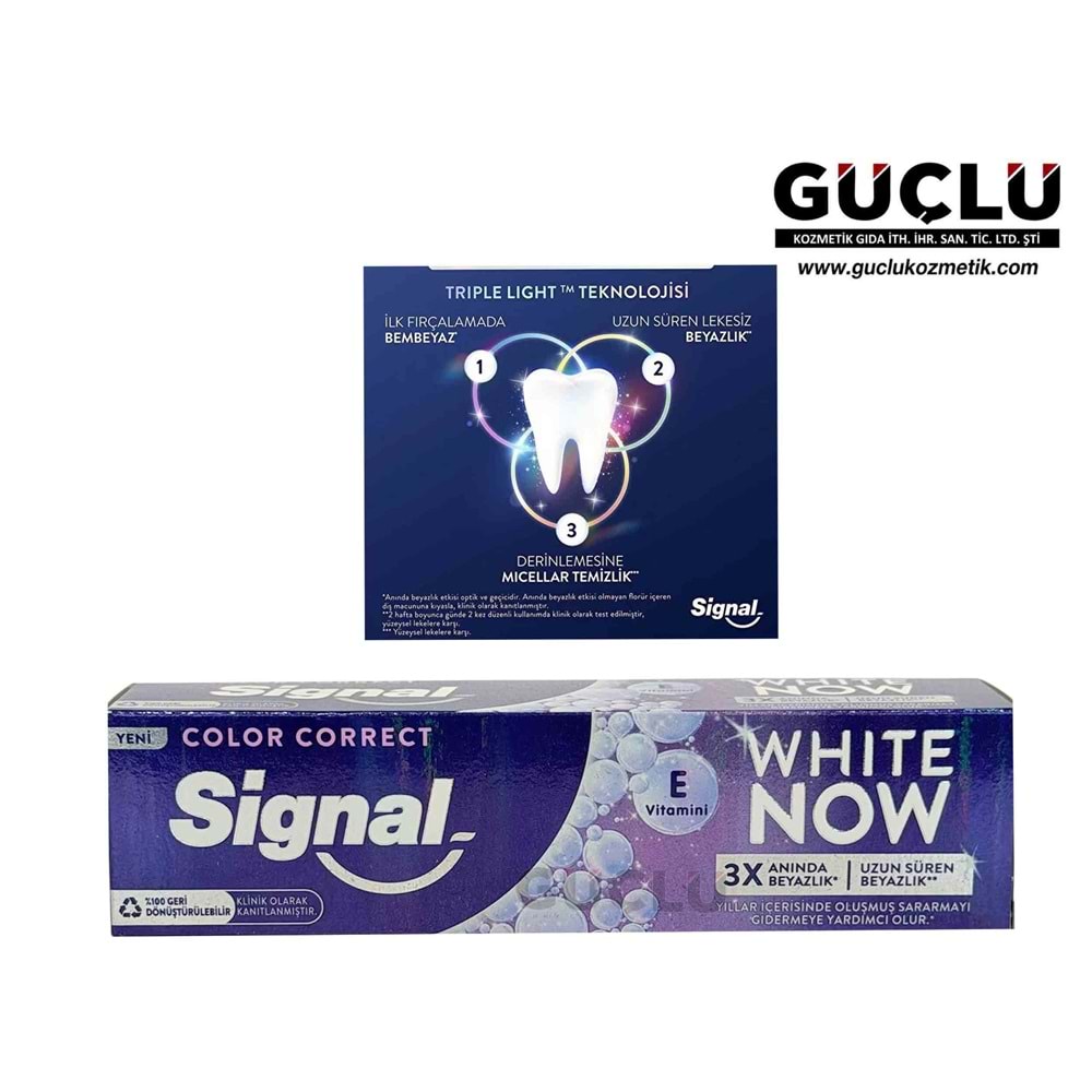 SİGNAL DİŞ MACUNU 75ML WHİTE NOW 3 IN 1 COLOR CORRECT 7360*24LÜ