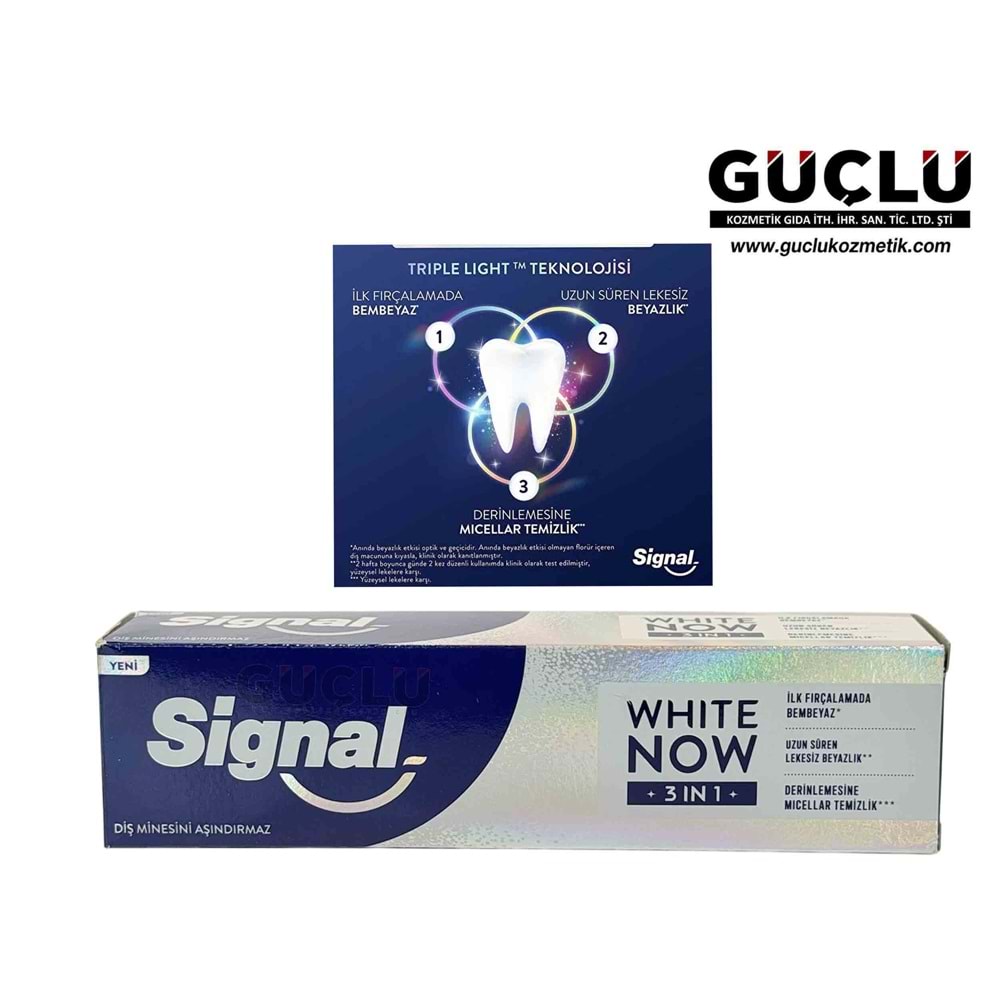 SİGNAL DİŞ MACUNU 75ML WHİTE NOW 3 IN 1 ORİGİNAL 7104*24LÜ