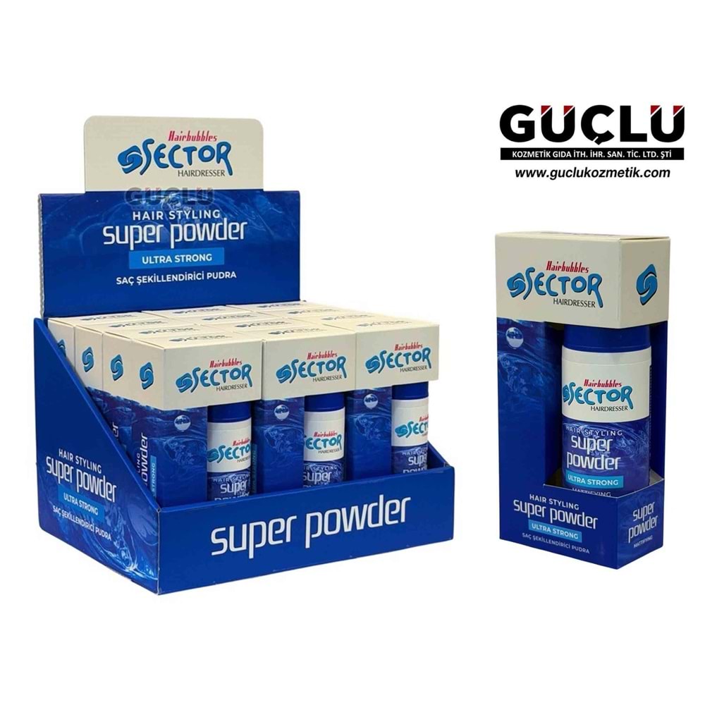 SECTOR SAÇ ŞEKİLLENDİRİCİ PUDRA 20GR STRONG(MAVİ)*12Lİ