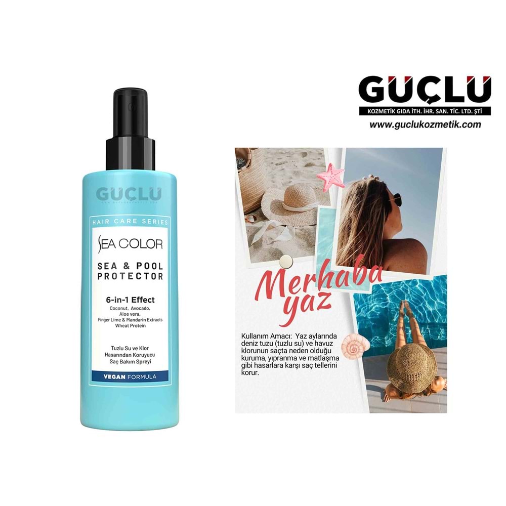 SEA COLOR SAÇ SPREYİ 200ML SEA & POOL MAVİ 8779*24LÜ
