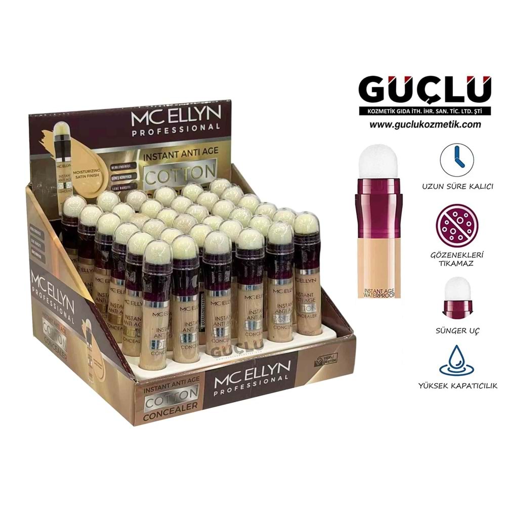 MC ELLYN STICK CONCEALER ERASER COTTON 1002*36LI