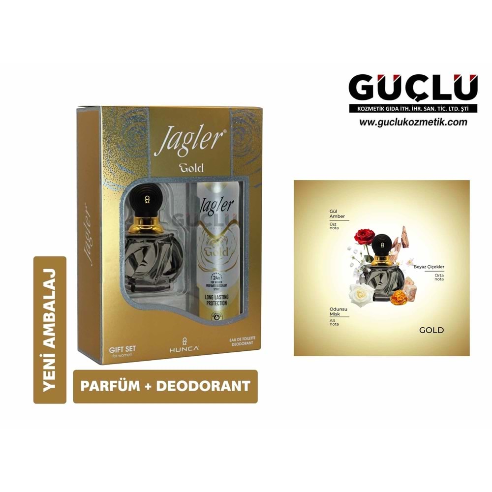 JAGLER GİF SET PARFÜM KADIN EDT60+150ML DEO GOLD