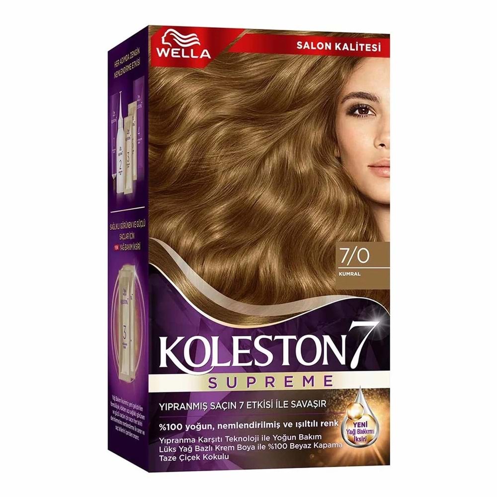 KOLESTON KİT SET SAÇ BOYASI 7.0 KUMRAL*6LI