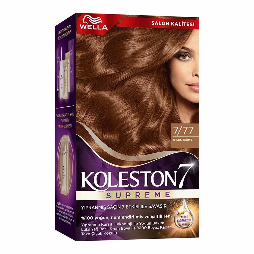 KOLESTON KİT SET SAÇ BOYASI 7.77 IŞILTILI KAHVE*6LI