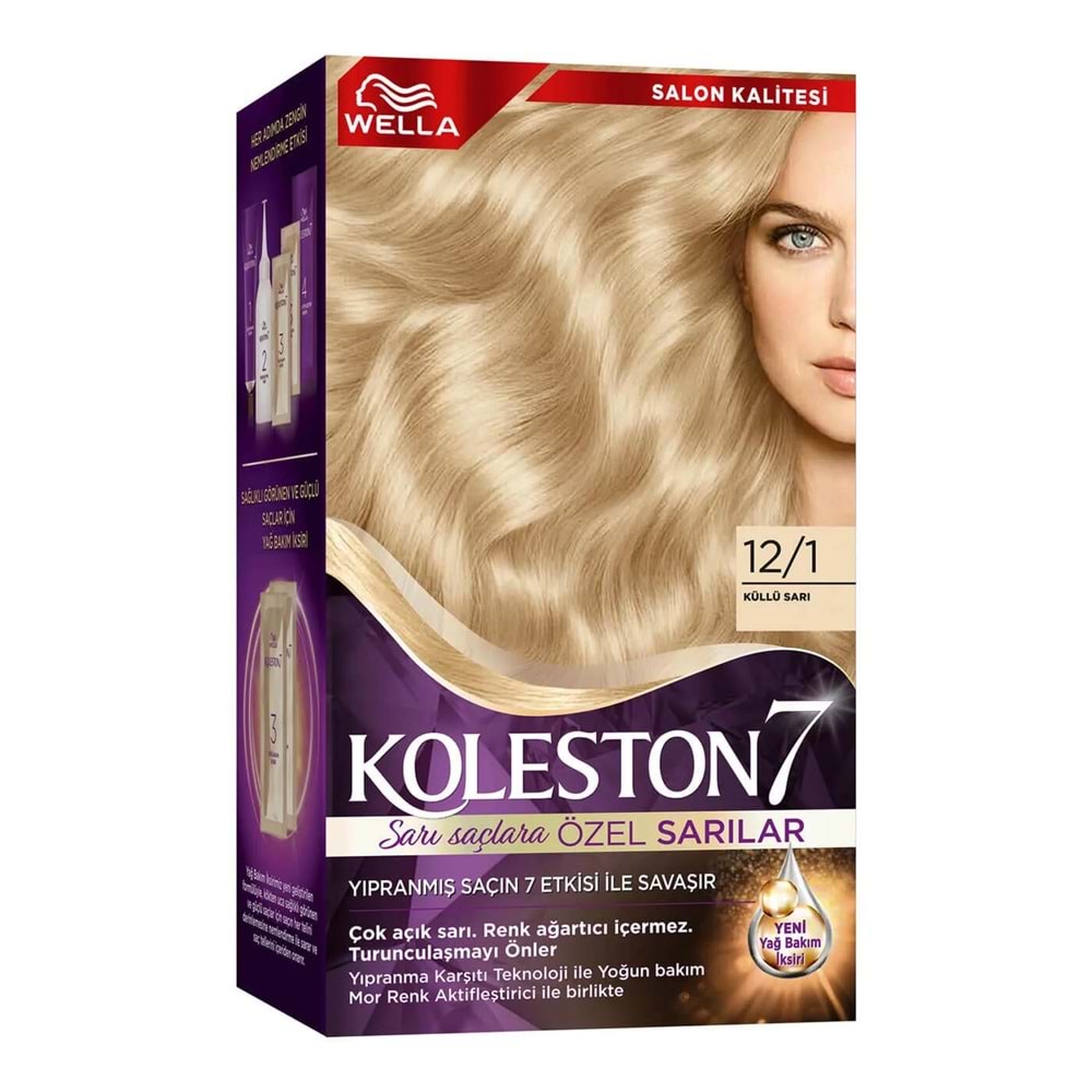 KOLESTON KİT SET SAÇ BOYASI 12.1 KÜLLÜ SARI*6LI