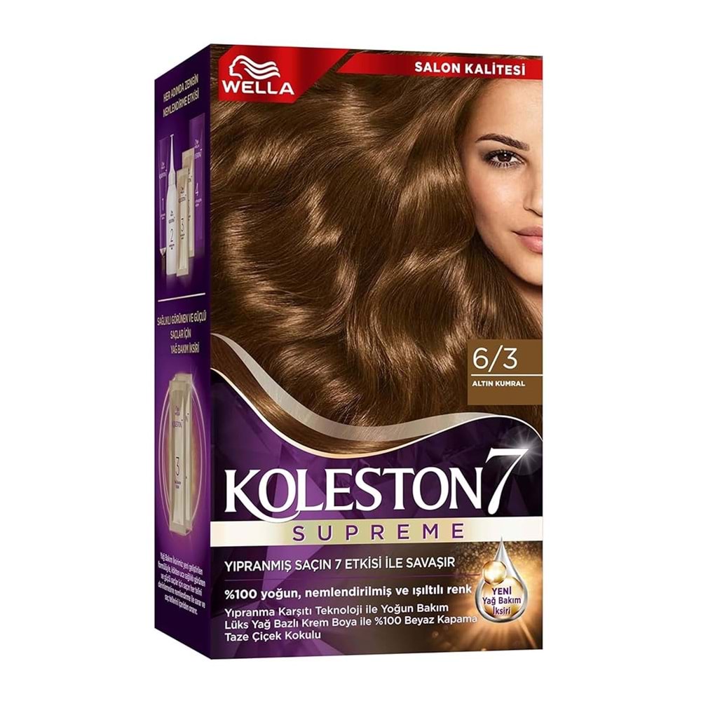 KOLESTON KİT SET SAÇ BOYASI 6.3 ALTIN KUMRAL*6LI