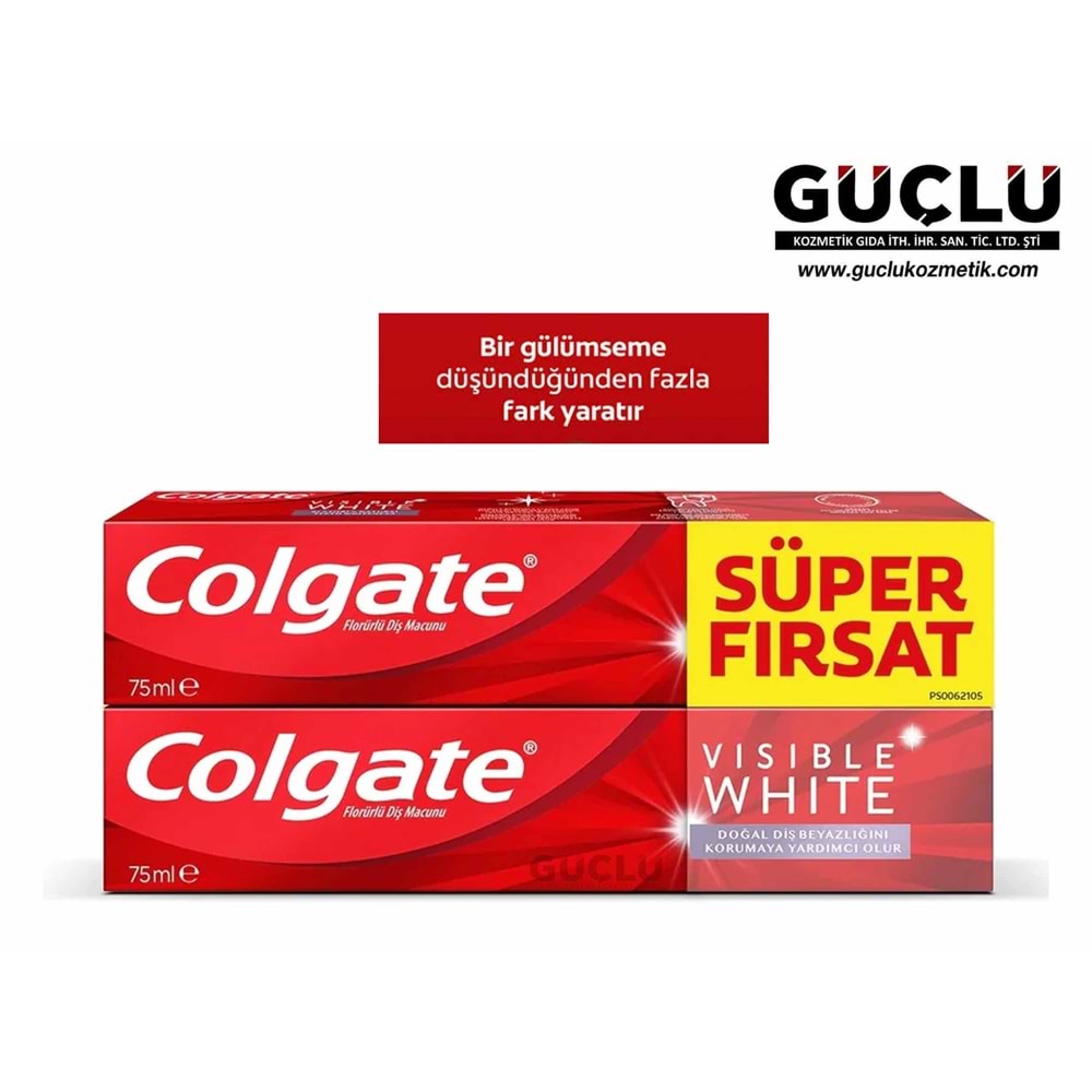 COLGATE DİŞ MACUNU 75+75ML VISIBLE WHITE*24LÜ